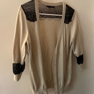Tan and lace cardigan